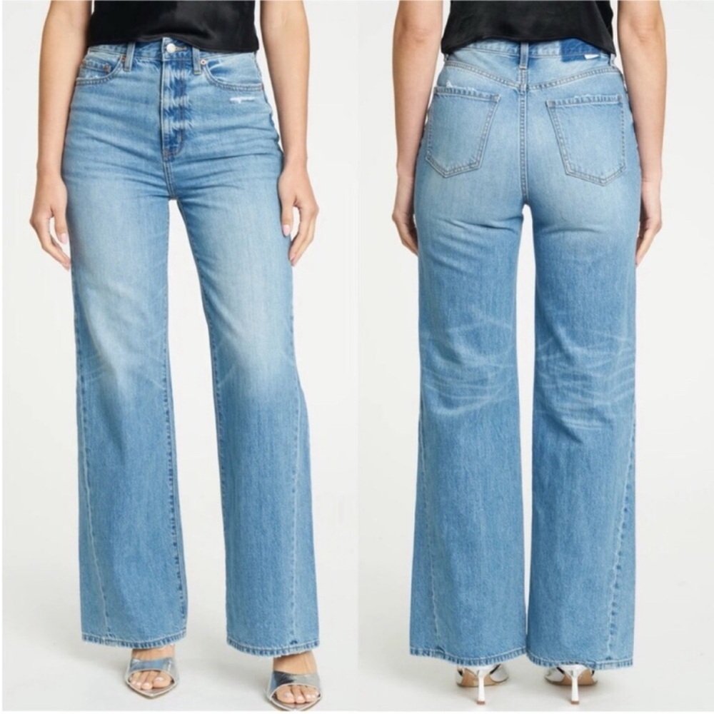 NWT DAZE Far Out High Rise Wide Leg Jean in Wishing Well Vintage Cotton 27